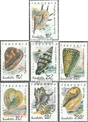 Produktbild von Briefmarken Tansania 1992 Mi 1247-1253 (kompl.Ausg.) postfrisch Meeresschnecken und Muscheln