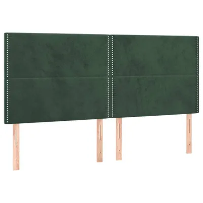 Image de vidaXL Têtes de lit 4 pcs. Vert foncé 100x5x78/88 cm velours