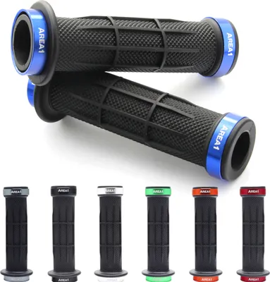 Produktbild von Area1 Motorrad Motorroller Lenkergriffe Griffgummis 22/24-25mm offene Enden für Lenkerendenspiegel und Vibrationsdämpfer Blau