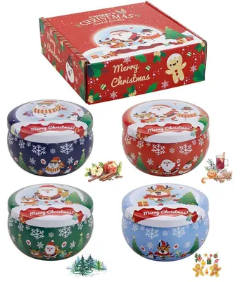Zdjęcie produktu dla Zestaw czterech świec zapachowych do aromaterapii. Naturalny wosk sojowy, bezdymne, przenośne. Czas palenia: 15-27 godzin. Idealne jako prezent