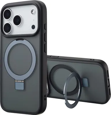 Image de Accezz Ring Stand Backcover avec MagSafe pour l'Apple iPhone 17 Pro - Noir