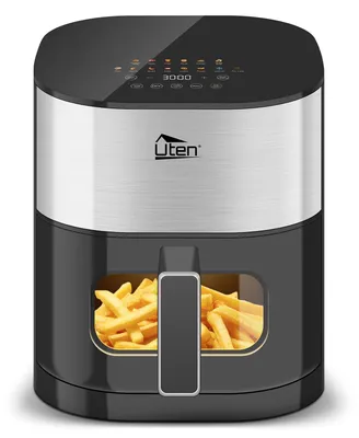 Immagine prodotto di Friggitrice ad aria Uten Dual Blaze, capacità 5,5 litri, 2000 W, con finestra trasparente