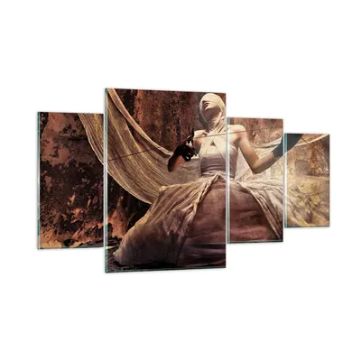 Produktbild von Bilder auf glas - Bandage Künstler String - 160x90cm - Glasbilder - Wandbilder - Kunstdruck - zum Aufhängen bereit - Wanddekoration aus Glas - Glas Bilder - Wandbild auf Glas - GDL160x90-0217