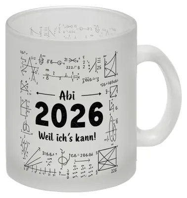 Produktbild von Abi 2026 weil ich es kann Glas Tasse für Abschluss