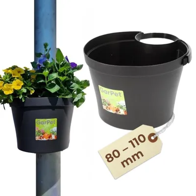 Produktbild von Blumentopf für Regenrohr Fallrohr Blumentopf Regenrohr Pflanzengefäß Regenrinne Fallrohrpflanzgefäß Pflanztopf für Pfosten Säulentopf Hängetopf für Säule Anthrazit