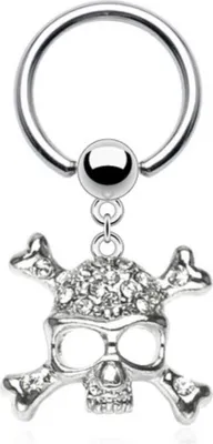 Produktbild von Universal Piercing: Captive Bead Ring Helix Ohrring Totenkopf
