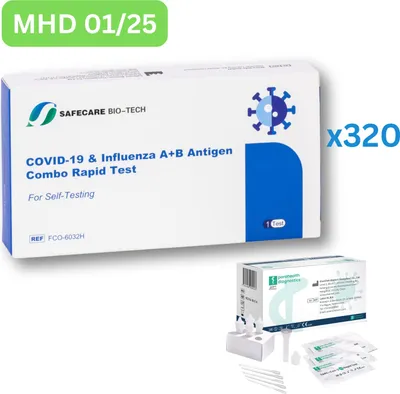 Zdjęcie produktu dla Safecare   & Influenza (grypa) kombinowany szybki test | samokontrola laika | 320 sztuk BBD 01/25 | ID: 2099 | BEZPŁATNE testy parahealth (5 sztuk, BBD 12/25)