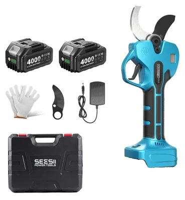 Immagine prodotto di Forbice elettrica da giardino - Potatore a batteria - Diametro di taglio: 50 mm - Motore brushless - 2 velocità - Lame bypass SK5 - Display LCD - 2 batterie da 4,0 Ah