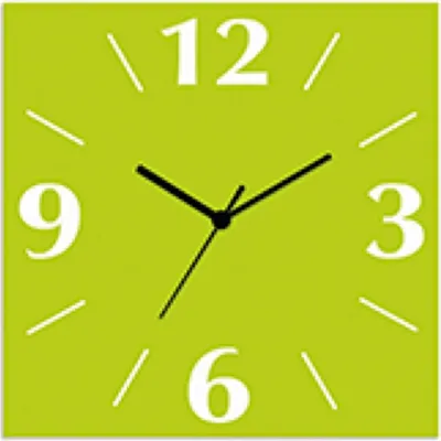 Produktbild von ARTland Wanduhr auf Alu Quarzuhr - schwarzer Zeiger Trendfarbe Hellgrün Größe: 30x30 cm