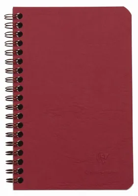 Produktbild von Clairefontaine Spiralheft Age Bag 11 x 17 cm, 60 Blatt, 90 g, kirschrot liniert