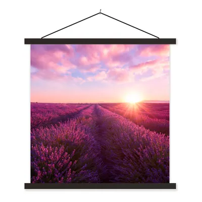Produktbild von MuchoWow® Textilposter Lavendel - Blumen - Frankreich 40x40 cm mit schwarzem Rahmen - Fotos