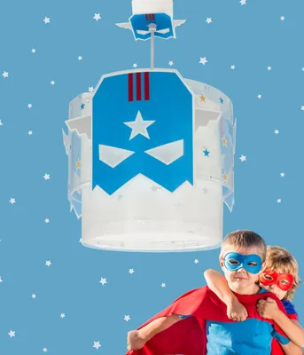 Immagine prodotto di Lampada da soffitto a sospensione per bambini Blue Hero Supereroe