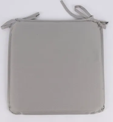 Produktbild von Outdoor Stuhlkissen mit Bindebändern einfarbig hellgrau 38x38x2,5cm