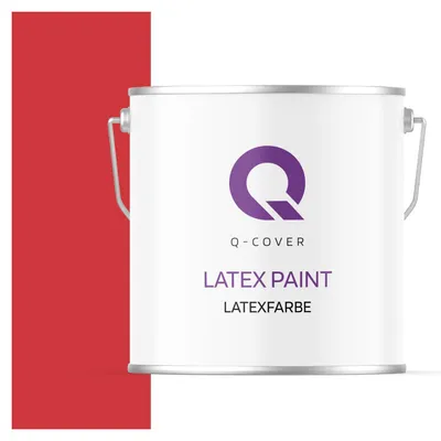 Produktbild von Latexfarbe  5 L Feuerrot Innenfarbe Wandfarbe Deckenfarbe Klasse 3 Mattfarbe Scheuerfest Hohe Deckkraft