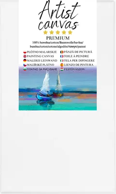 Produktbild von Leinwand auf Keilrahmen 100% Baumwolle 280 g/m² Weiß grundiert 80X140 cm