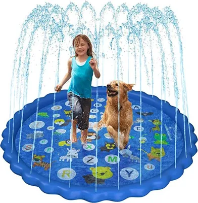 Produktbild von 68in Planschbecken, Outdoor Sprinkler Kinderpool Waten SplashPool Pad Aufblasbarer Swimmingpool