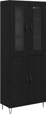 Image de Haut Armoire Chêne blanc et noir 69,5 x 34 x 180 cm