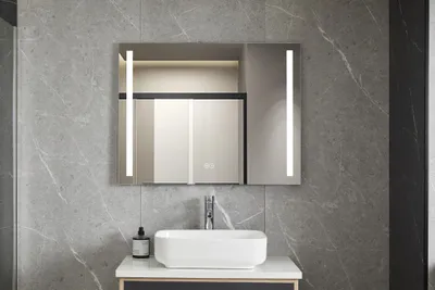 Immagine prodotto di Specchio da bagno - Senza cornice - LED bianco caldo e bianco freddo, 30 Watt, 60x100 cm