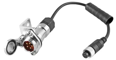 Produktbild von Carmedien CM-RAD1 Rückfahrkamera Anschlussdose Zugmaschine trennbares Anschlusskabel für 4 Pin Schraubverbindung Rückfahrsystem 12V 24V LKW