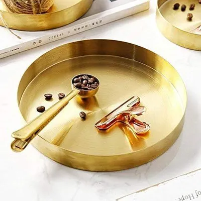 Productafbeelding van Famanu decoratief dienblad met opbergvak - goud, 18 cm