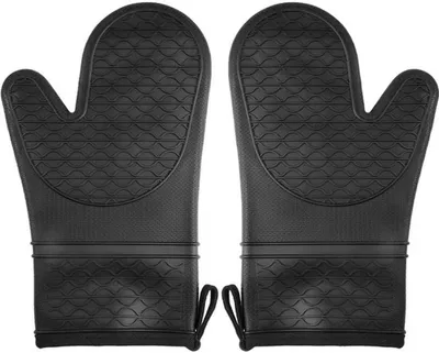 Image de Lot Azomor comprenant 2 gants de cuisine en silicone résistants à la chaleur avec revêtement antidérapant