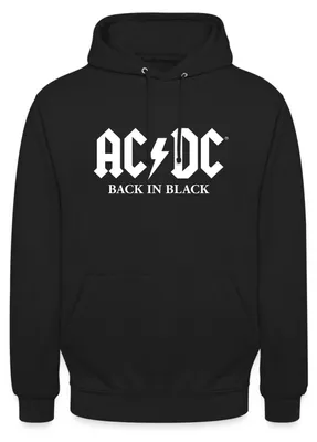 Produktbild von Spreadshirt AC/DC Back In Black Logo Mit Blitz Uni Hoodie, 4XL, Schwarz