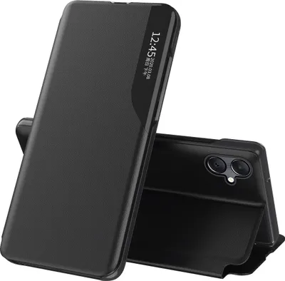 Immagine prodotto di Custodia Flip per Samsung Galaxy A05, custodia in Finto cuoio con funzione di finestra e supporto nero