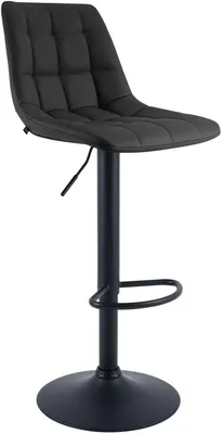 Obrázok produktu pre Barová stolička Mapun – Výškovo nastaviteľná a otočná o 360° | Farba: Čierna | Rozmery: 44x50x108 cm