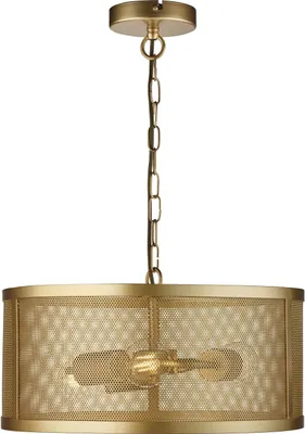 Produktbild von Pendelleuchte Metall E27 D: 45 cm rund H: max. 150 cm in Gold 3-flammig Retro Design Hängelampe