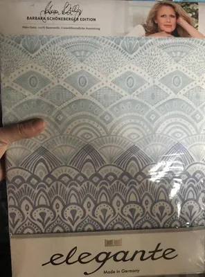 Produktbild von Hochwertiges Mako-Satin Bettwäsche-Set von Barbara Schöneberger | 200x200 cm | Blau mit bohemian Print