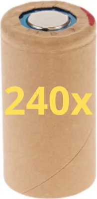 Obrázok produktu pre 240x Panasonic Akku Sub-C 1.2V 3000mAh PBK300SCEY1 PP Pappmantel