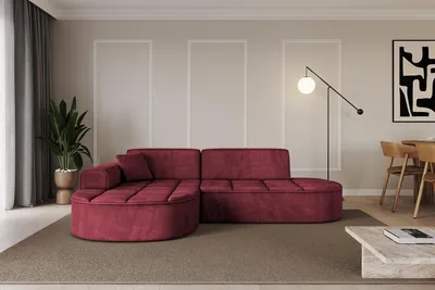 Produktbild von ALTDECOR Ecksofa in L- Form TARO-L1 - 243x171x79,5 cm Bordeauxrot - Corner Sofa Bett Eckcouch Couch Wohnlandschaft Cauchsofa