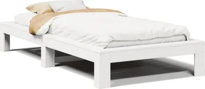 Produktbild von vidaXL Massivholzbett ohne Matratze Weiß 90x190 cm Kiefernholz