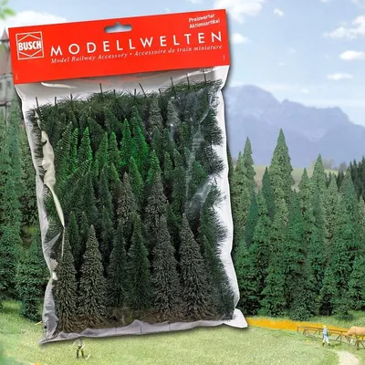 Produktbild von Busch 9766 - 1/87 / H0 65 Tannen - Neu