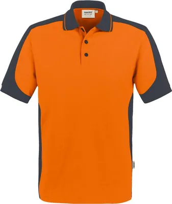 Produktbild von HAKRO Poloshirt Contrast Mikralinar® 839, orange/anthrazit, M