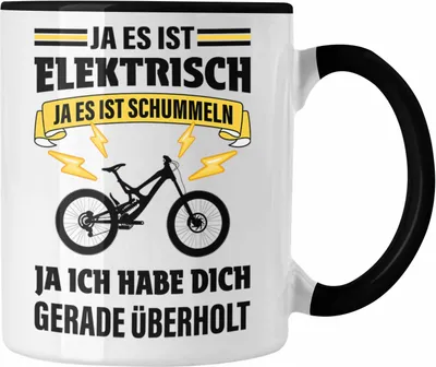 Produktbild von Trendation - Elektrofahrrad E-Bike Tasse mit Spruch Geschenk Ebike Lustige Geschenke Kaffeetasse (Schwarz)