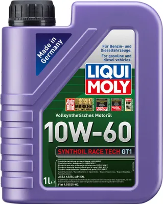 Produktbild von LIQUI MOLY Synthoil Race Tech GT1 für 10W-60 1 Liter Motoröl Motorenöl Vollsynthetisch ACEA A3/B4 API SN Öl