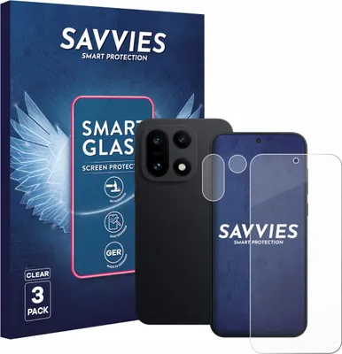 Produktbild von 3x Savvies Schutzglas Folie für OnePlus 15 (Display+Kamera) 9H Panzer Schutzfolie Glas Displayschutz klar transparent