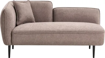 Obrázek produktu pro BELIANI Lenoška světle hnědá polyesterové čalounění kovové nohy levostranná s polštářem moderní design