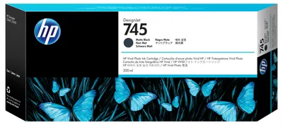 Obrázok produktu pre HP 745 300-ml DesignJet Matte Black Ink Cartridge, HP DesignJet Z2600 PostScript Printer, HP DesignJet Z5600 PostScript Printer, Atramentový, Čierna, Singapúr, 283 mm, 41 mm