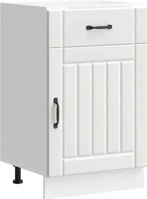 Image de vidaXL Armoire basse de cuisine Lucca Blanc Matériau dérivé du bois