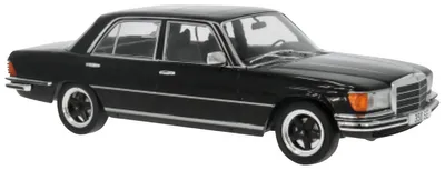 Productafbeelding van Modelauto Mercedes S-klasse (W116), zwart, uit 1972.