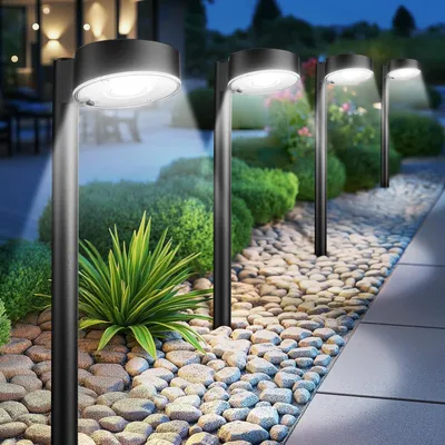 Solarleuchten 8er-Pack, 8x12 LEDs, kaltweiß, IP65, für Garten & Terrasse