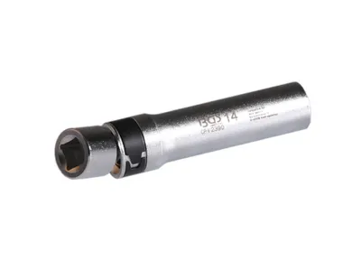 Produktbild von BGS Zündkerzen-Gelenkeinsatz Zwölfkant mit Haltefeder Antrieb Innenvierkant 10 mm (3/8") SW 14 mm - 2390