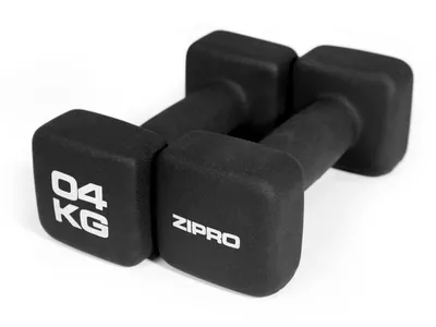 Zdjęcie produktu dla ZIPRO Neoprenowe hantle 2x 4 kg (zestaw 2 szt.) – hantle dla kobiet i mężczyzn Antypoślizgowe ciężarki fitness do użytku domowego, treningu siłowego, treningu crossowego