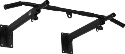 Produktbild von Klimmzugstange zur Wandmontage oder Deckenmontage bis 150 kg belastbar, Multifunktionale Pull Up Bar mit rutschfest Griffe, Ösen sicher stabil Klimmzug Stange für Fitness Zuhause, Stahl Schwarz