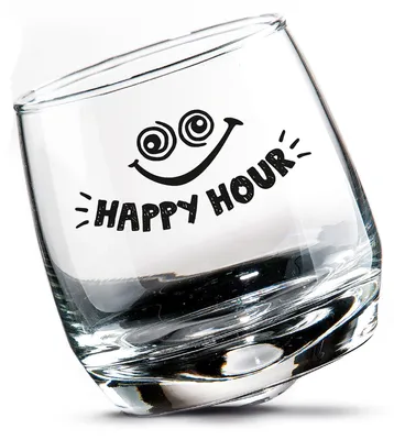 Immagine prodotto di Gilde 2tlg. Set, Wackelglas, "Happy", Schriftzug, Glas, klar, VE 3, H. 8.5 cm, D. 7.5 cm 46760 4009079467604