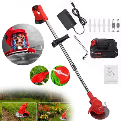 Produktbild von Rasentrimmer mit Akku, Elektrische Akku, mit Akku und Ladegerät, Verstellbarer Griff für Rasen Garten Beschneiden