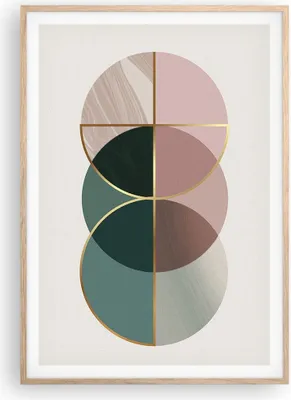 Produktbild von Gerahmtes Poster - Rahmen in heller Eiche - Abstraktion Räder Minimalismus - 70x100 cm - Wand Bild - Wanddeko - Wandbilder - Kunstposter - Wandposter - Bilderrahmen - Bilder - P2NPA70x100-4399