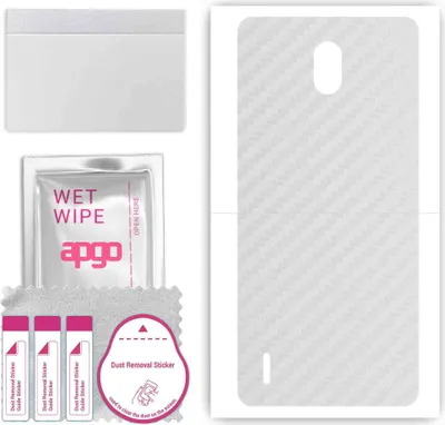 Produktbild von apgo Rückseite Schutzfolie, Skin, kompatibel mit Nokia 1.3 Dual Sim, Hinten Displayschutzfolie aus Vinylfolie, kratzfest, einfache Montage - Transparenter Kohlenstoff